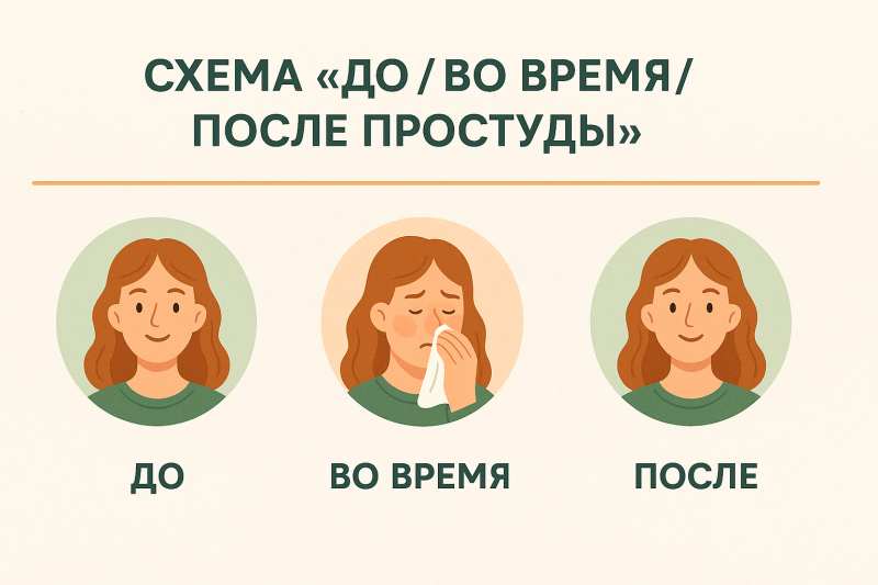 СХЕМА ДО/ВО ВРЕМЯ/ПОСЛЕ ПРОСТУДЫ